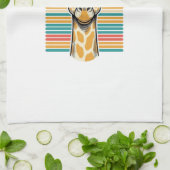 Retrobril met giraffe en strepen vector ontwerp theedoek (Gevouwen)