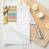 Retrobril met giraffe en strepen vector ontwerp theedoek (Quarter Fold)