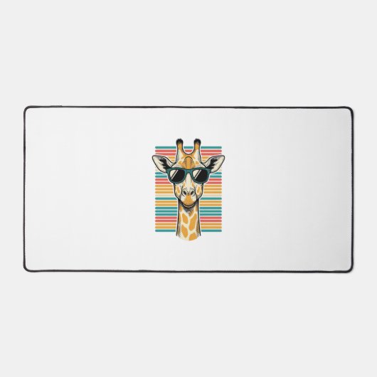 Retrobril met giraffe streep vector ontwerp bureaumat (Voorkant)