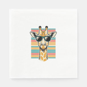 Retrobril met giraffe streep vector ontwerp servet