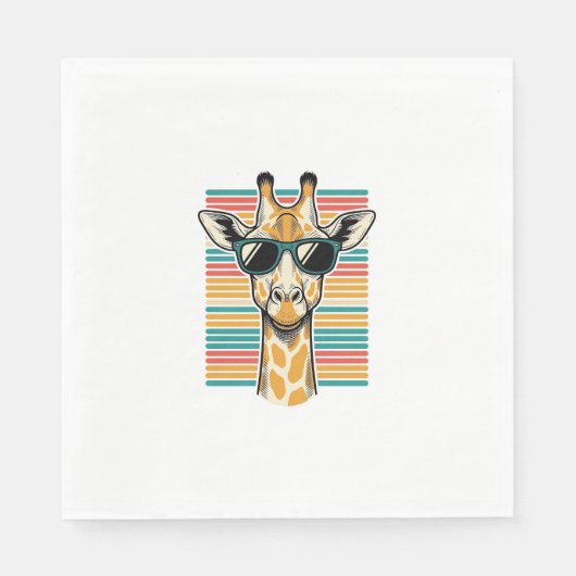 Retrobril met giraffe streep vector ontwerp servet (Voorkant)
