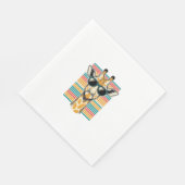 Retrobril met giraffe streep vector ontwerp servet (Hoek)