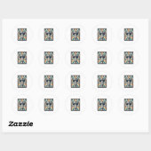 Retrobril met giraffemotief ronde sticker (Vel)