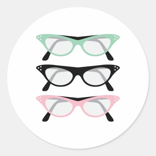 Retrobril Ronde Sticker (Voorkant)