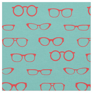 Retrobril Schattige Opticien Optometrist Rood & Bl Stof