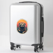 Retrobril voor luiaard Zonsondergang Vectorillustr Sticker (Koffer)
