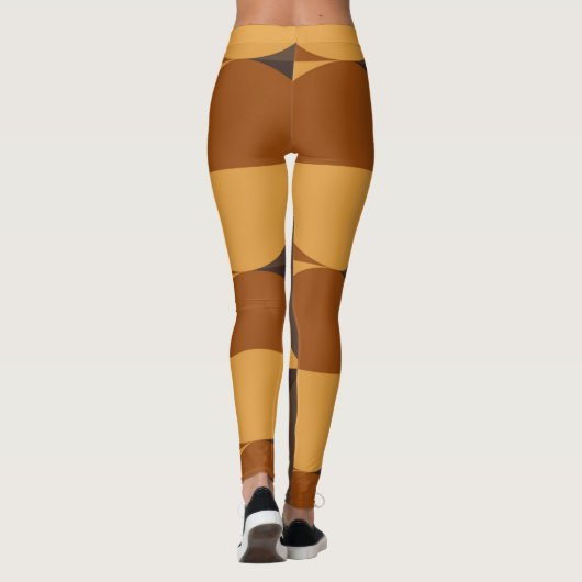 Retrobruine cirkels leggings (Achterkant)