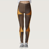 Retrobruine cirkels leggings (Voorkant)