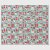 Retrocadeaus voor kerstcadeaupapier cadeaupapier (Vlak)