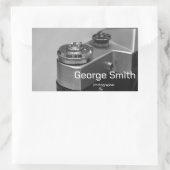 Retrocamera Rechthoekige Sticker (Tas)