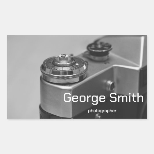 Retrocamera Rechthoekige Sticker (Voorkant)