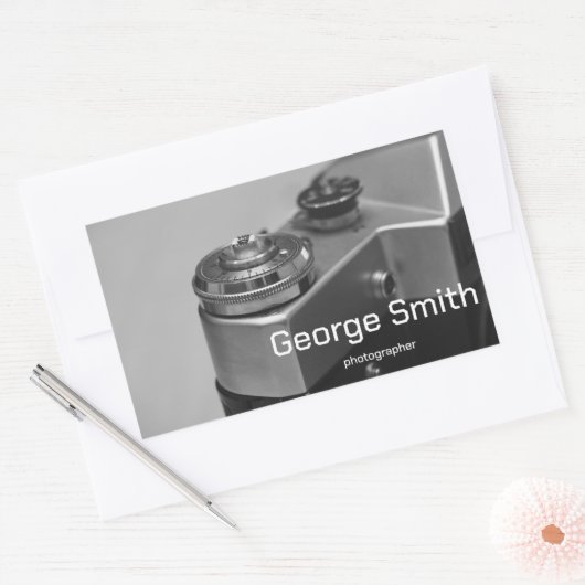 Retrocamera Rechthoekige Sticker (Envelop)