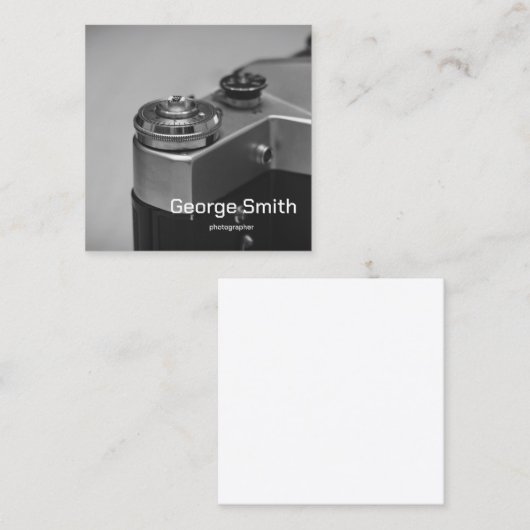 Retrocamera Vierkante Visitekaartje (Voorkant / Achterkant)