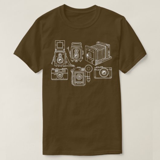 Retrocamerastijlen Tijd Capsule Fotograaf gratis T-shirt (Design voorkant)