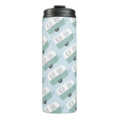 -retrocandelaar in het blauw thermosbeker (Voorkant)