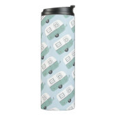 -retrocandelaar in het blauw thermosbeker (Gedraaid links)