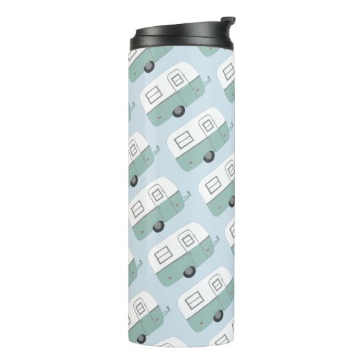 -retrocandelaar in het blauw thermosbeker (Gedraaid links)