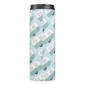 -retrocandelaar in het blauw thermosbeker (Achterkant)