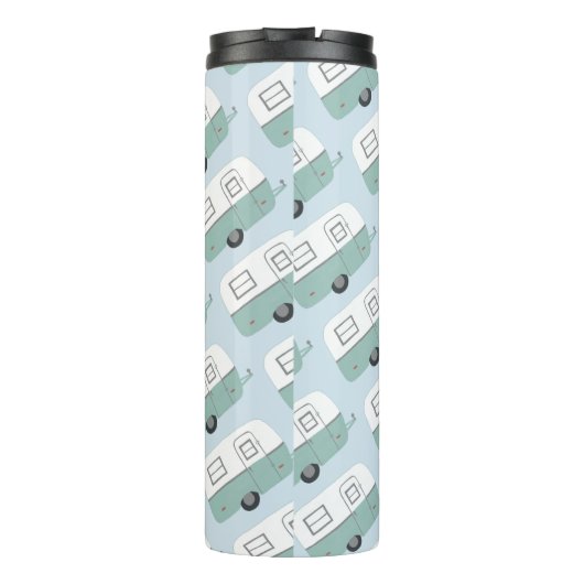 -retrocandelaar in het blauw thermosbeker (Achterkant)