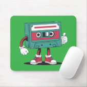Retrocassetteband. Muismat (Met muis)