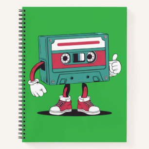 Retrocassetteband. Notitieboek