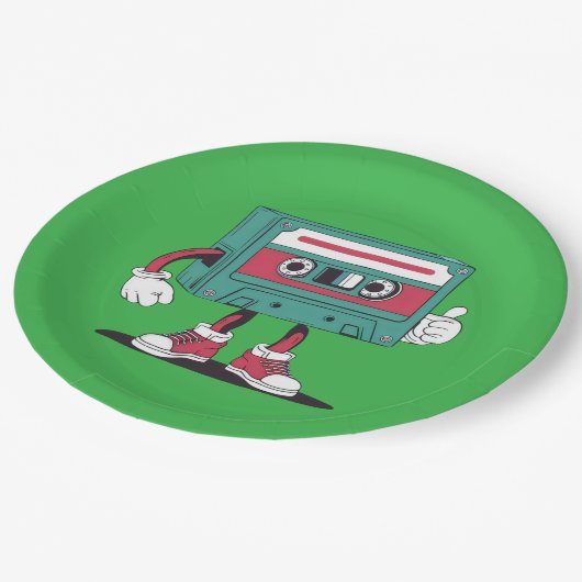 Retrocassetteband. Papieren Bordje (Gekanteld)