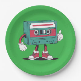 Retrocassetteband. Papieren Bordje