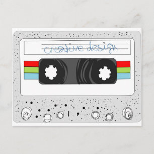 Retrocassettebandstijl 80-inch briefkaart