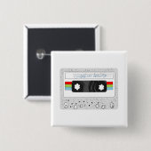 Retrocassettebandstijl 80-inch vierkante button 5,1 cm (Voorkant /achterkant)