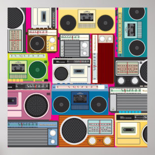 Retrocassettespeler Poster