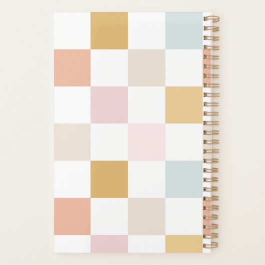 Retrochecker naam monogram planner (Achterkant)