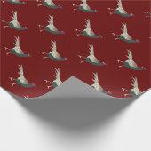 Retrochic fazant bird Merlot red Wrapping Paper Cadeaupapier (Hoek)