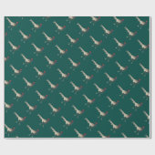 Retrochic fazant vogel turquoise Wrapping Paper Cadeaupapier (Vlak)