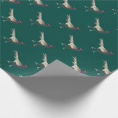 Retrochic fazant vogel turquoise Wrapping Paper Cadeaupapier (Hoek)