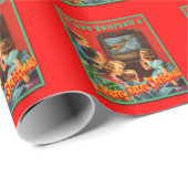 RetroChrsmsTV-glanzend wrapppapier, 2'x6' Roll Cadeaupapier (Rol Hoek)
