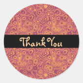 Retrocirkels bedankt ronde sticker (Voorkant)