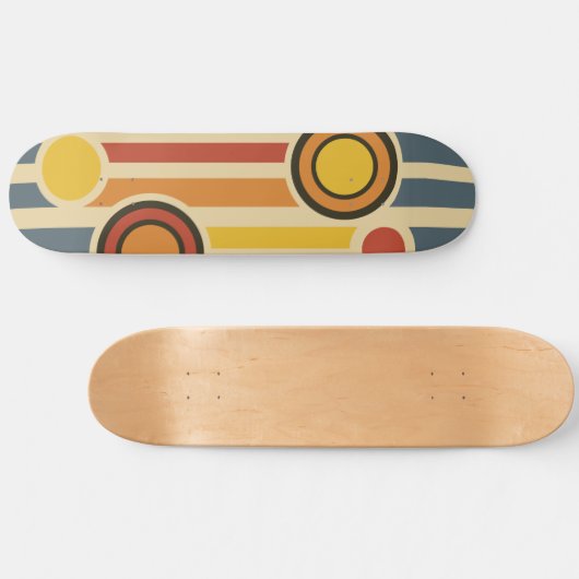 Retrocirkels en lijnen skateboard (Horizontaal)