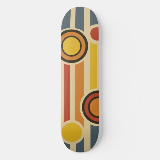 Retrocirkels en lijnen skateboard (Voorkant)