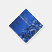 Retrocirkels en sterren Blue Napkins Servet (Hoek)