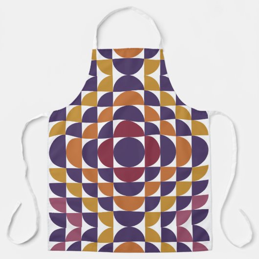 Retrocirkels geometrisch Schort | Moderne uit het (Voorkant)