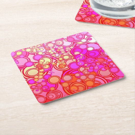 Retrocirkels Kartonnen Onderzetters (Schuin)