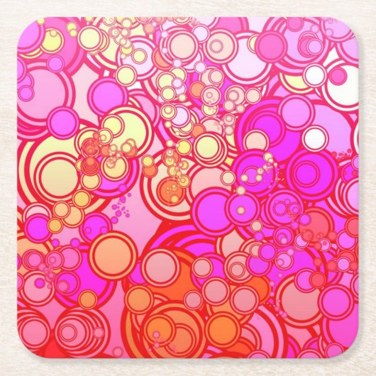 Retrocirkels Kartonnen Onderzetters (Voorkant)