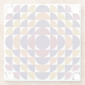 Retrocirkels Onderzetter | Moderne uit het midden  Glazen Onderzetter (Achterkant)