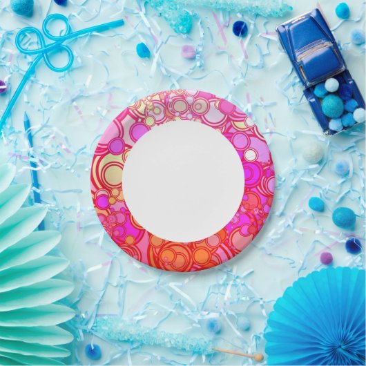 Retrocirkels Papieren Bordje (Feest)