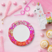 Retrocirkels Papieren Bordje (Feest)