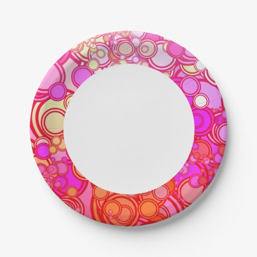 Retrocirkels Papieren Bordje (Voorkant)