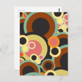 Retrocirkels patroon / Retro kleurenpallet Briefkaart (Voorkant / Achterkant)
