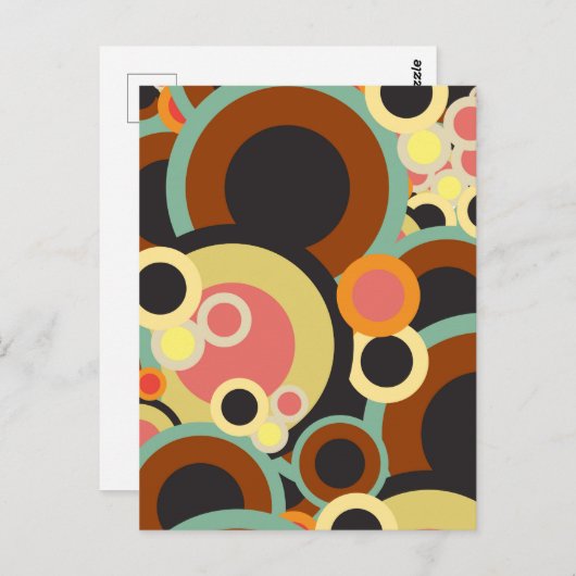Retrocirkels patroon / Retro kleurenpallet Briefkaart (Voorkant / Achterkant)