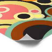 Retrocirkels patroon / Retro kleurenpallet Poster (Hoek)