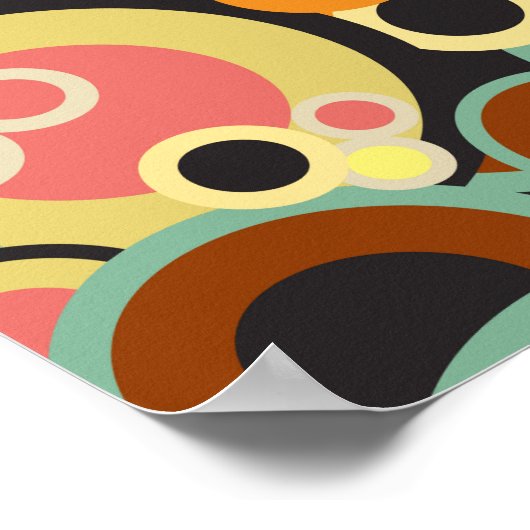 Retrocirkels patroon / Retro kleurenpallet Poster (Hoek)